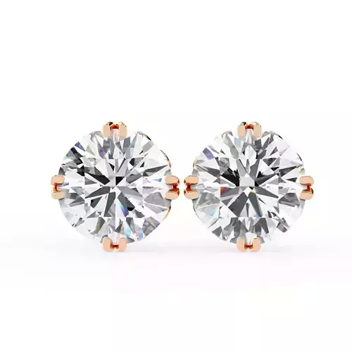 Diamond Studs Earrings 360 animation renders 3dm stl details 3D print model