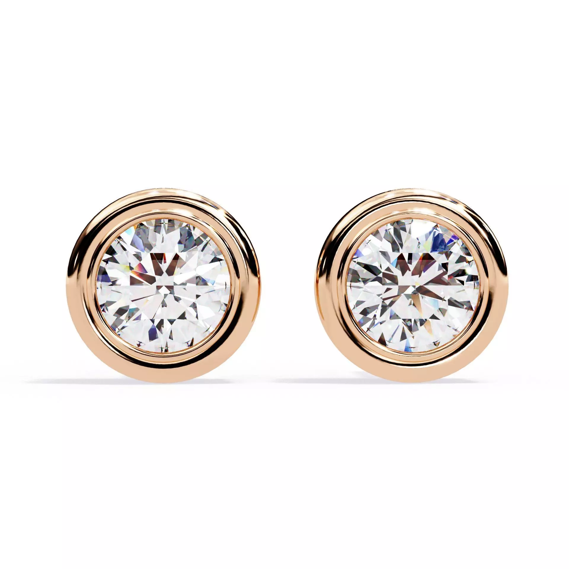 Diamond Studs Earrings 360 animation renders 3dm stl details 3D print model_0