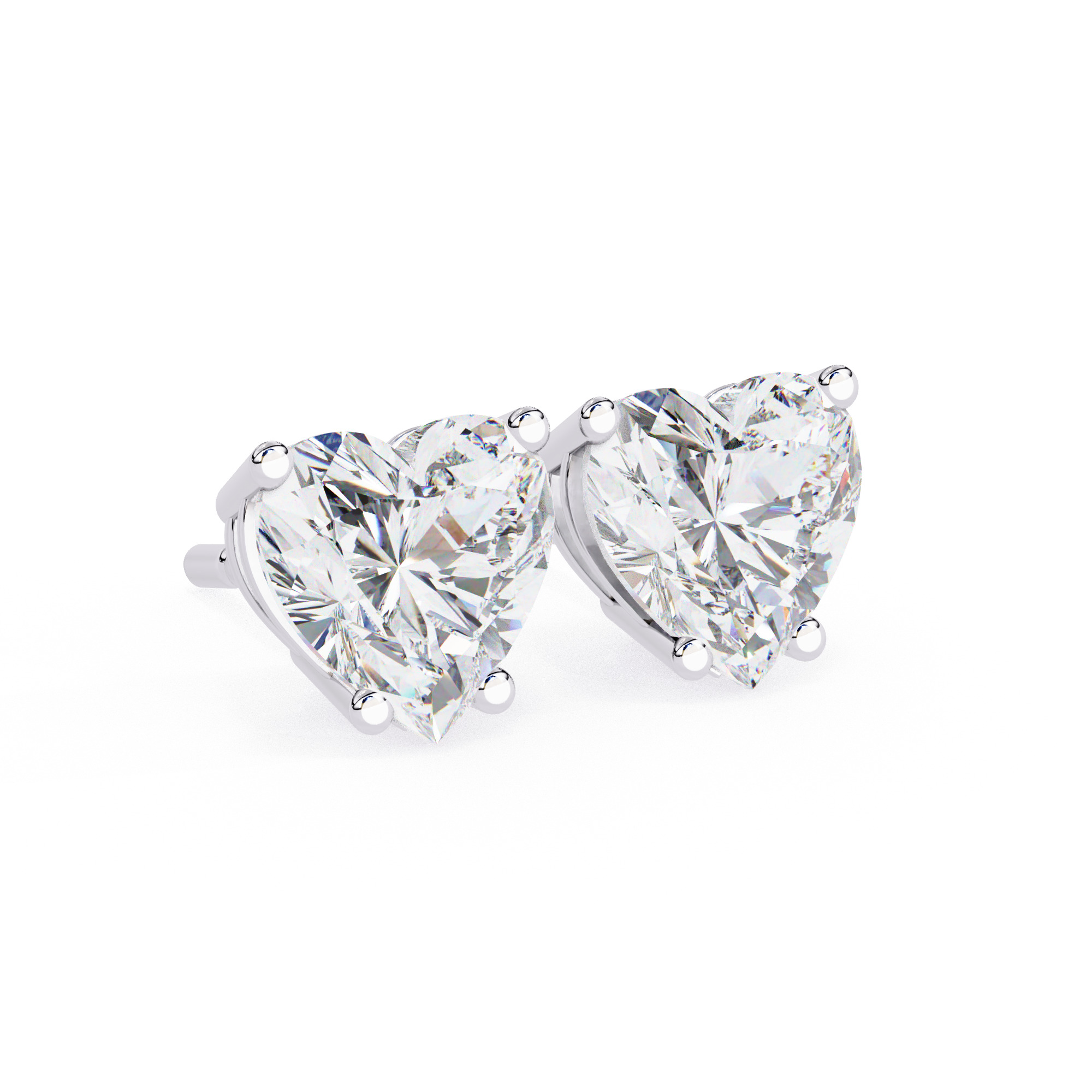 Diamond Studs Earrings 360 animation renders 3dm stl details 3D print model_8
