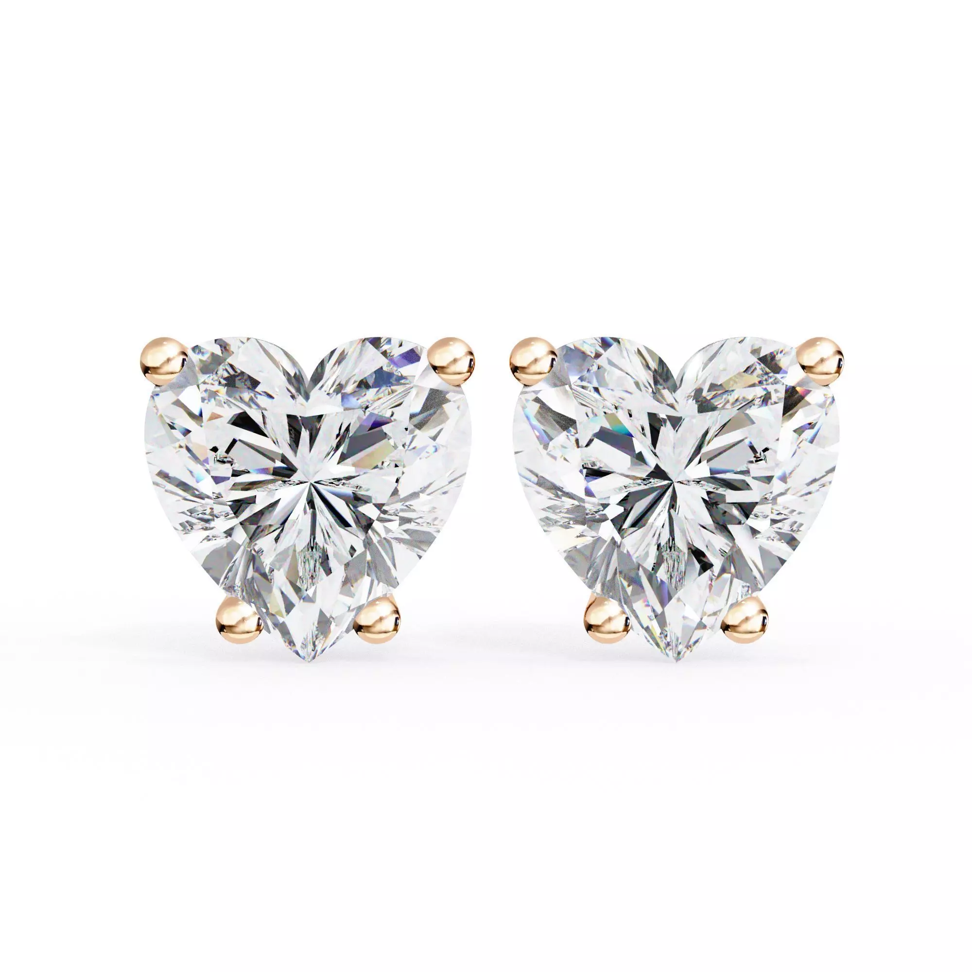 Diamond Studs Earrings 360 animation renders 3dm stl details 3D print model_0