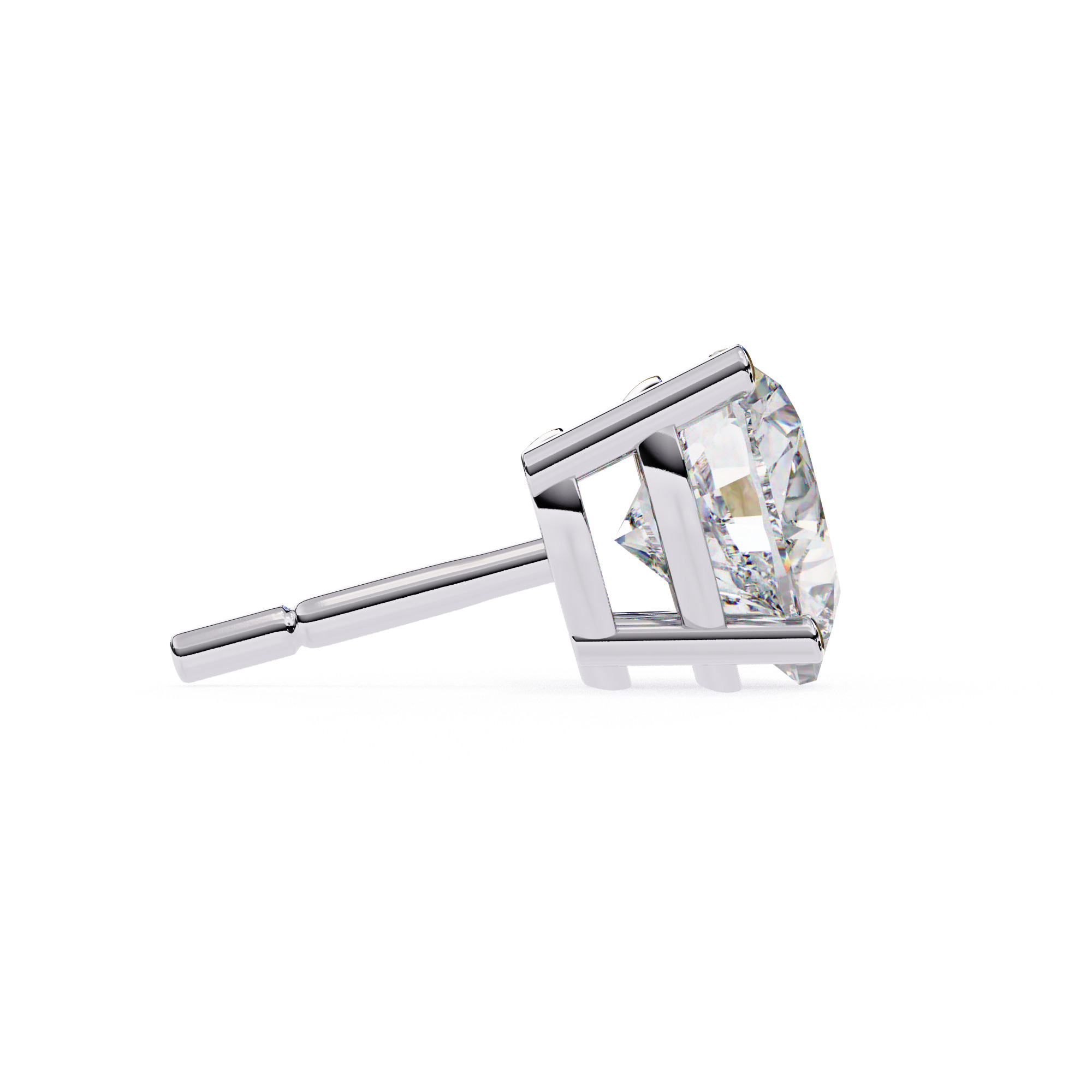 Diamond Studs Earrings 360 animation renders 3dm stl details 3D print model_5
