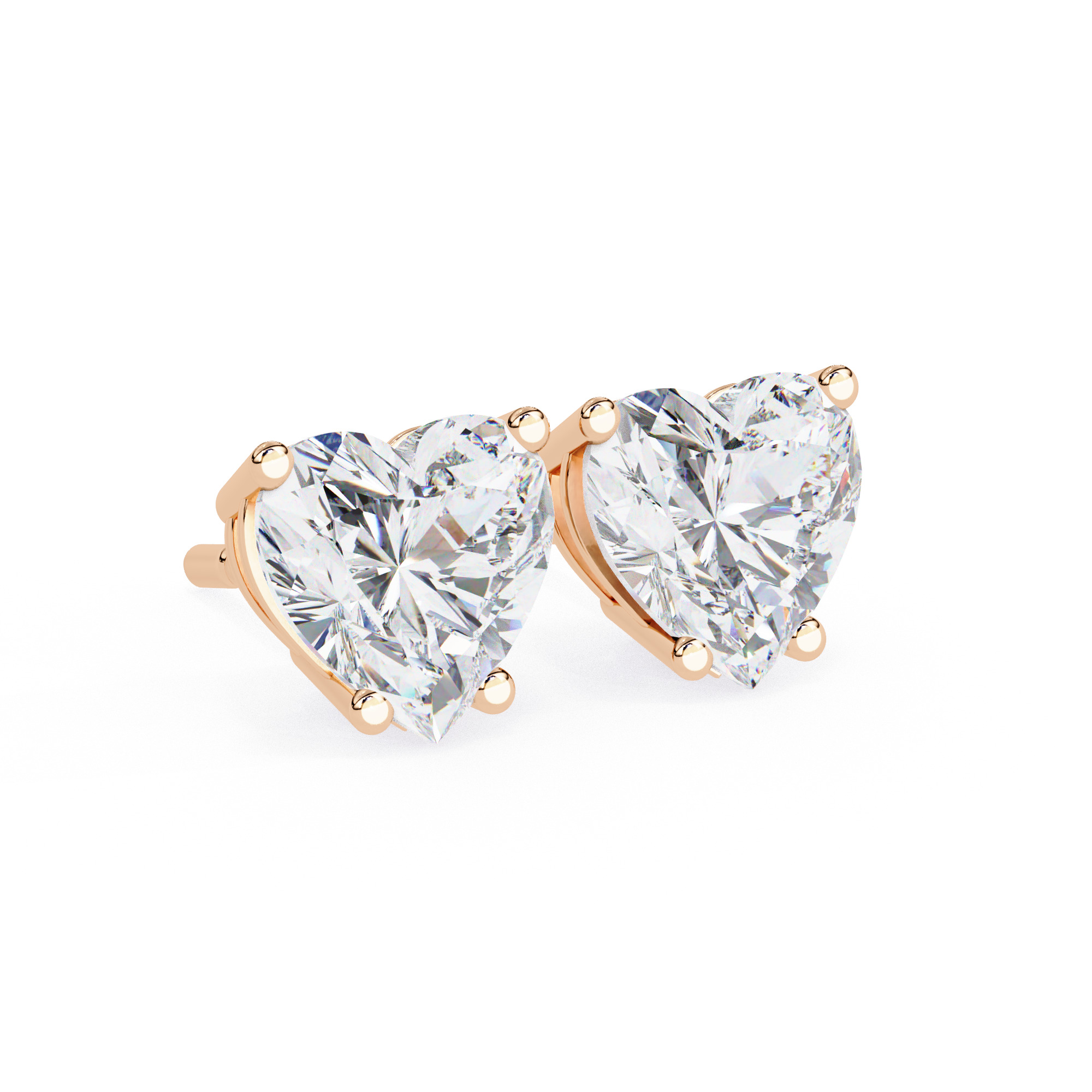 Diamond Studs Earrings 360 animation renders 3dm stl details 3D print model_6