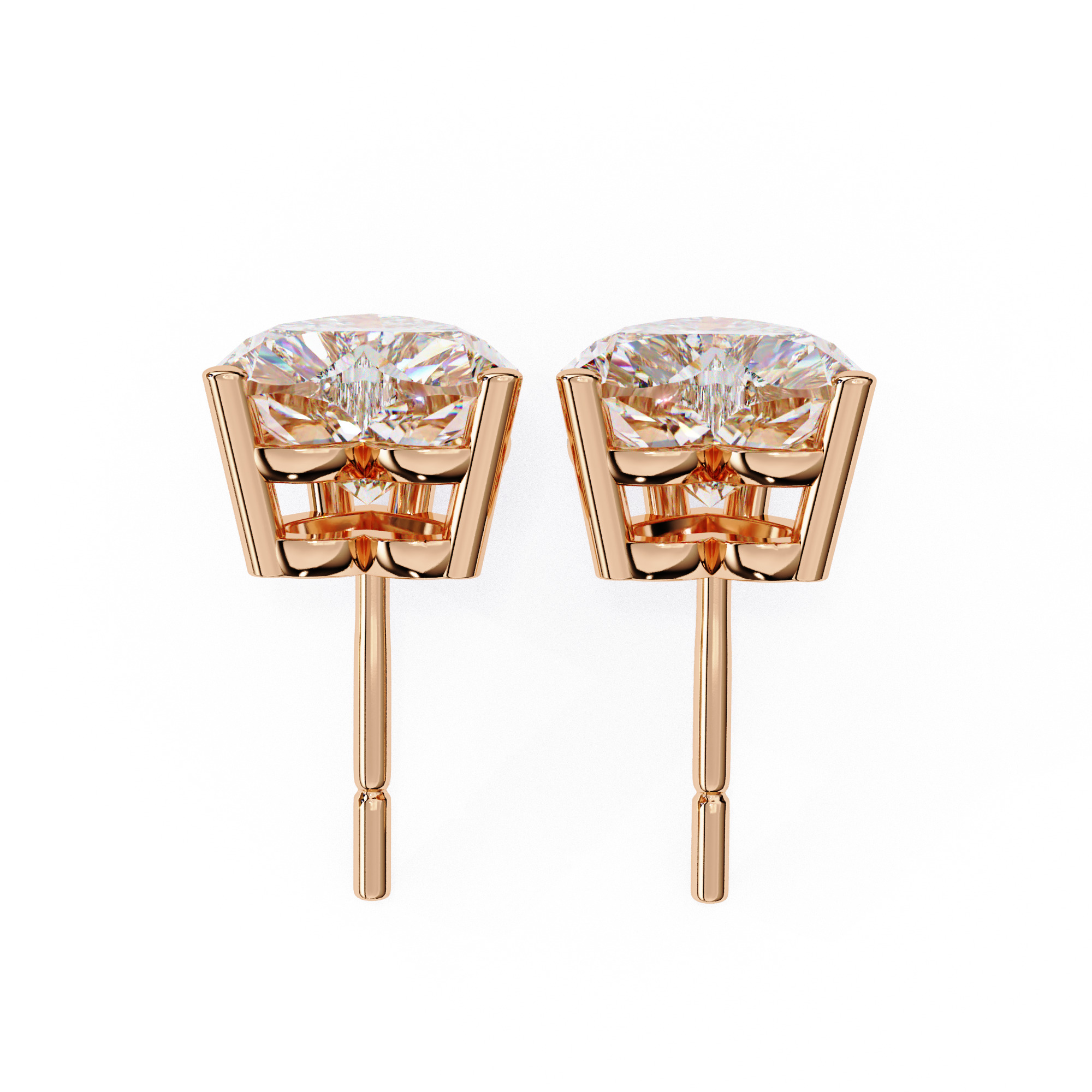 Diamond Studs Earrings 360 animation renders 3dm stl details 3D print model_21
