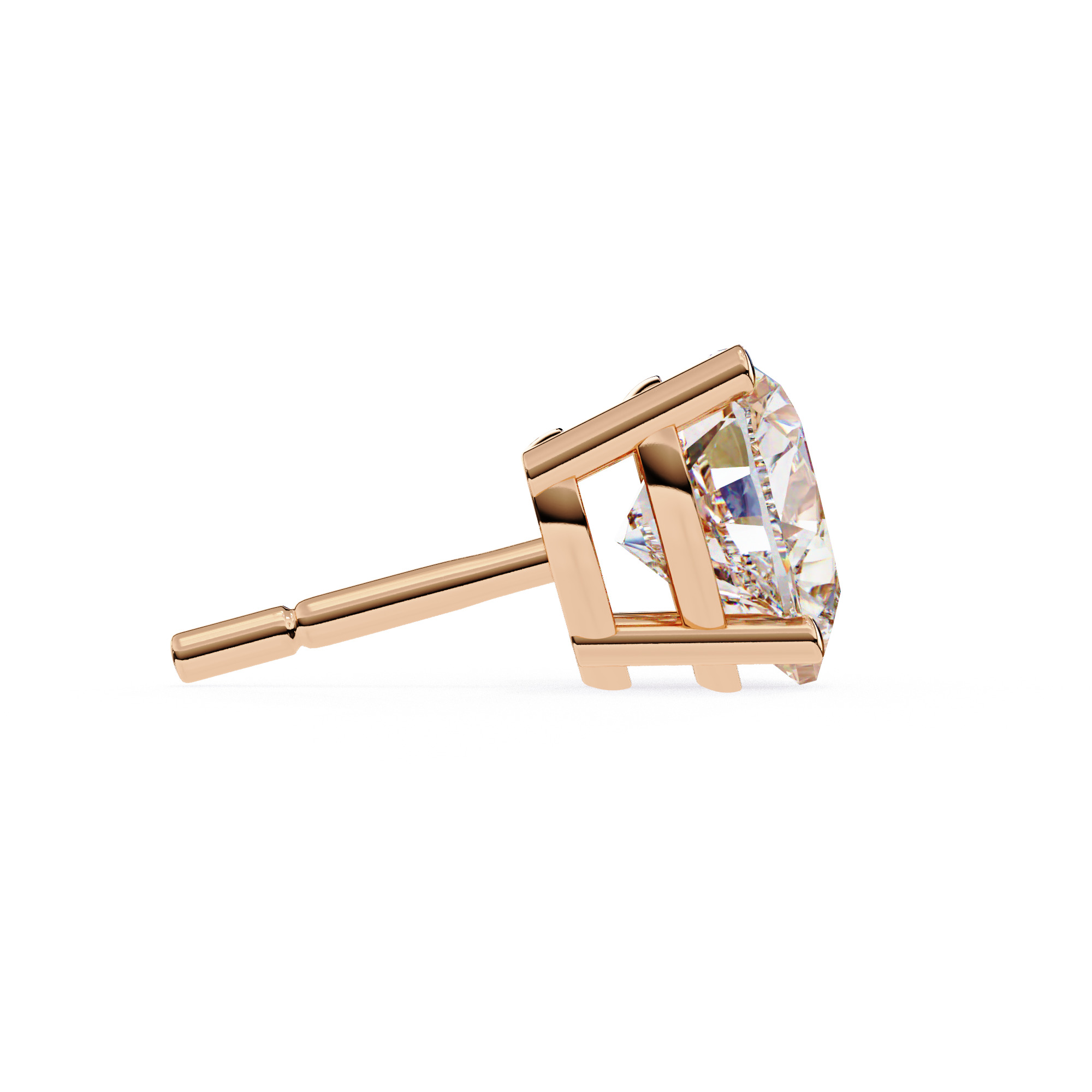 Diamond Studs Earrings 360 animation renders 3dm stl details 3D print model_4