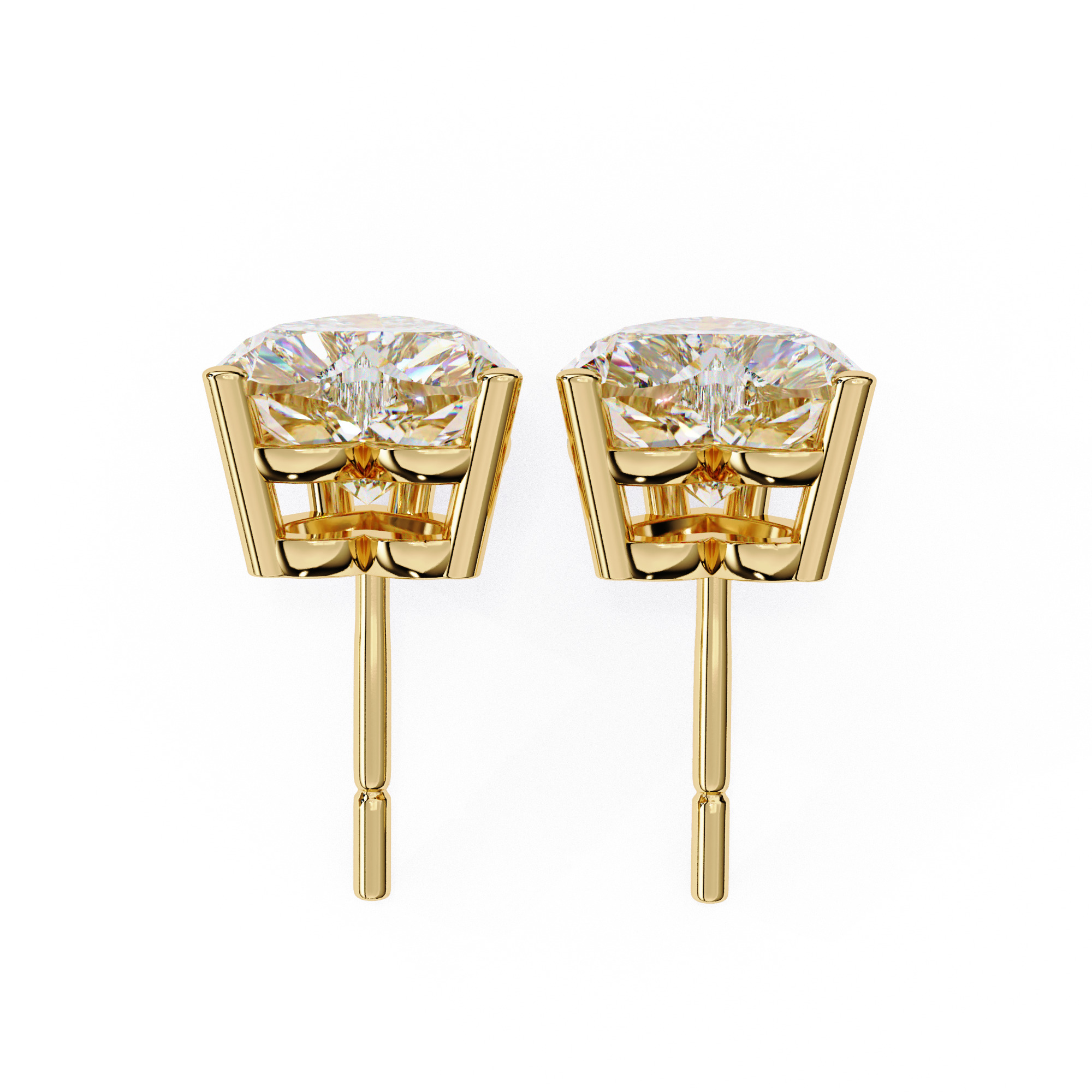 Diamond Studs Earrings 360 animation renders 3dm stl details 3D print model_22