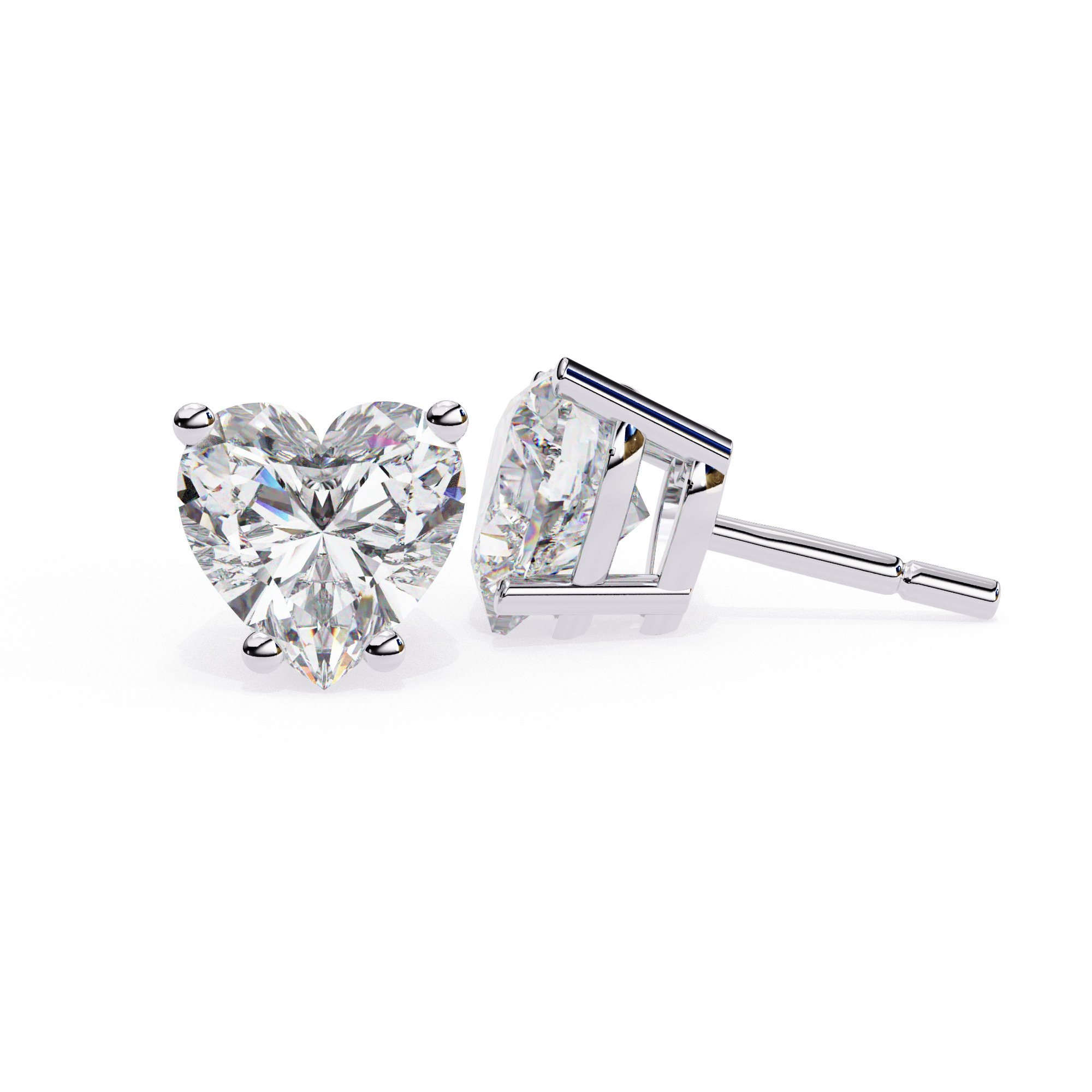 Diamond Studs Earrings 360 animation renders 3dm stl details 3D print model_16