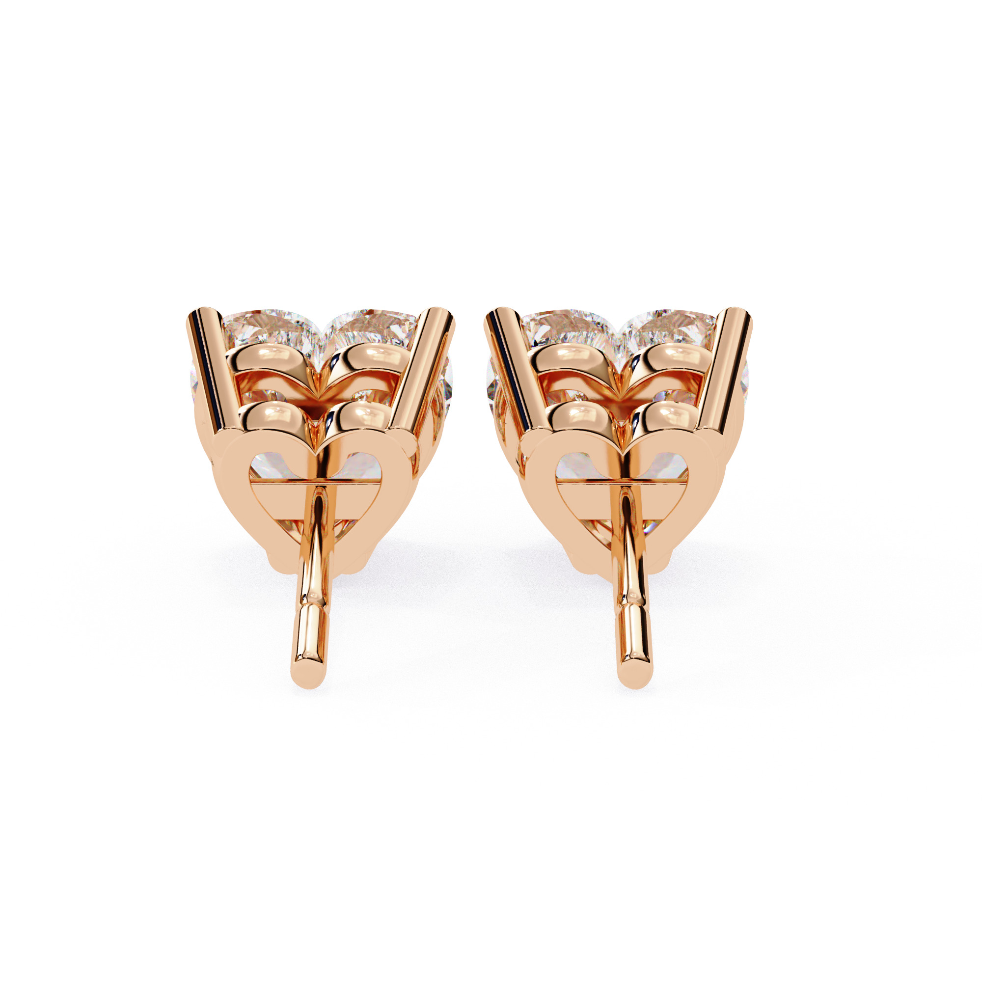 Diamond Studs Earrings 360 animation renders 3dm stl details 3D print model_19