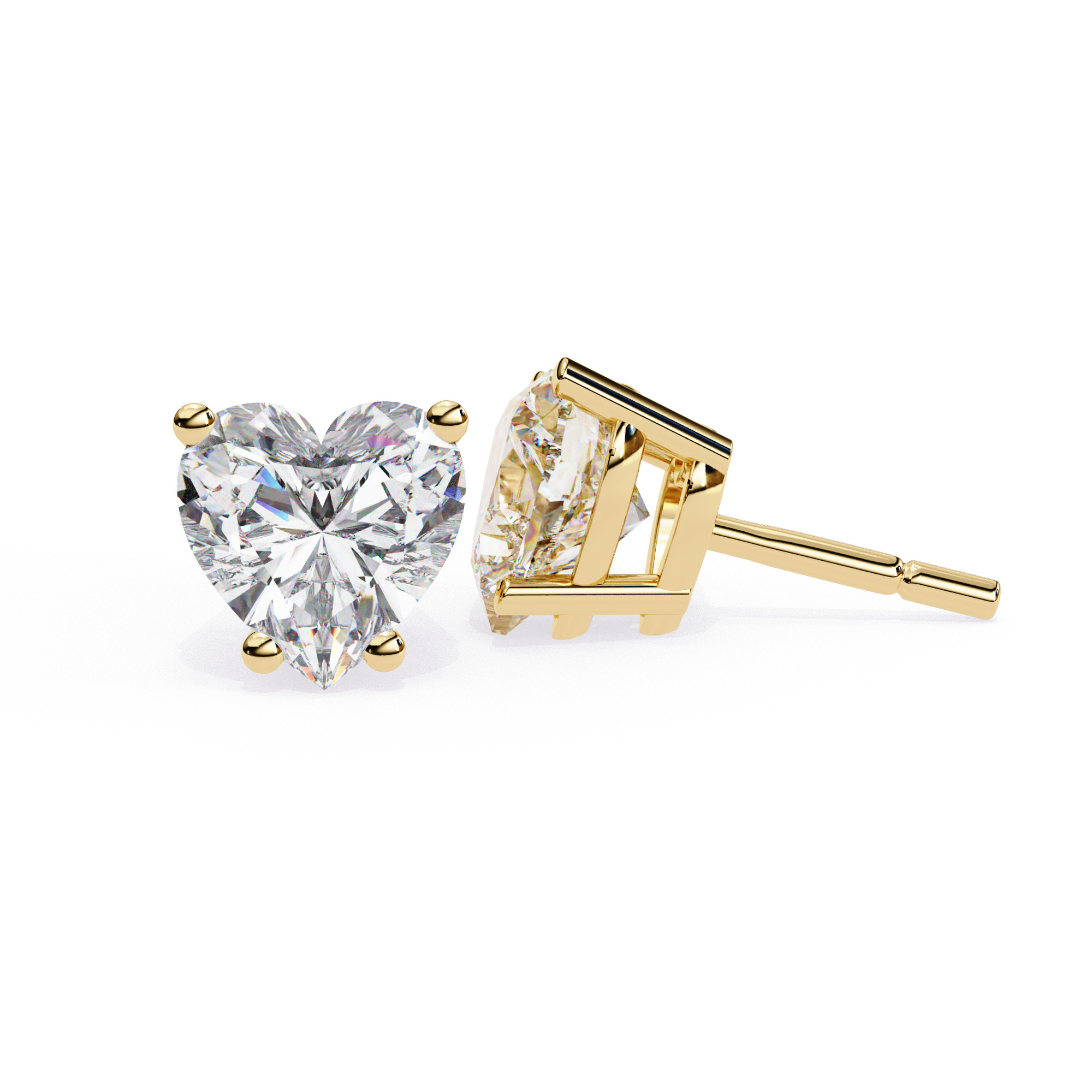 Diamond Studs Earrings 360 animation renders 3dm stl details 3D print model_2