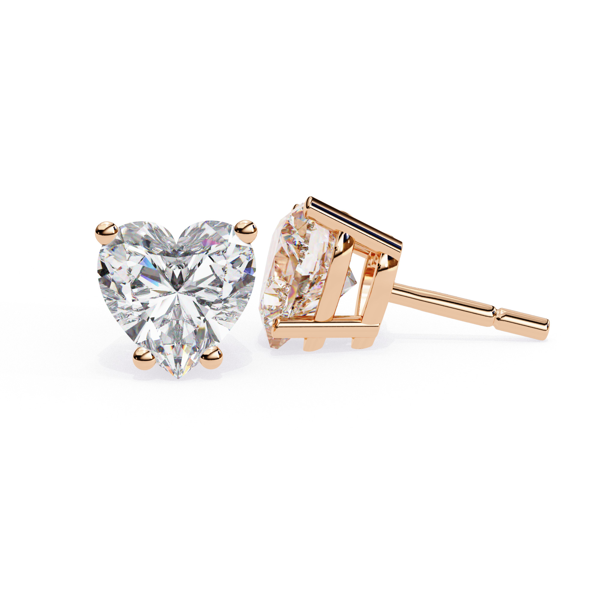 Diamond Studs Earrings 360 animation renders 3dm stl details 3D print model_12
