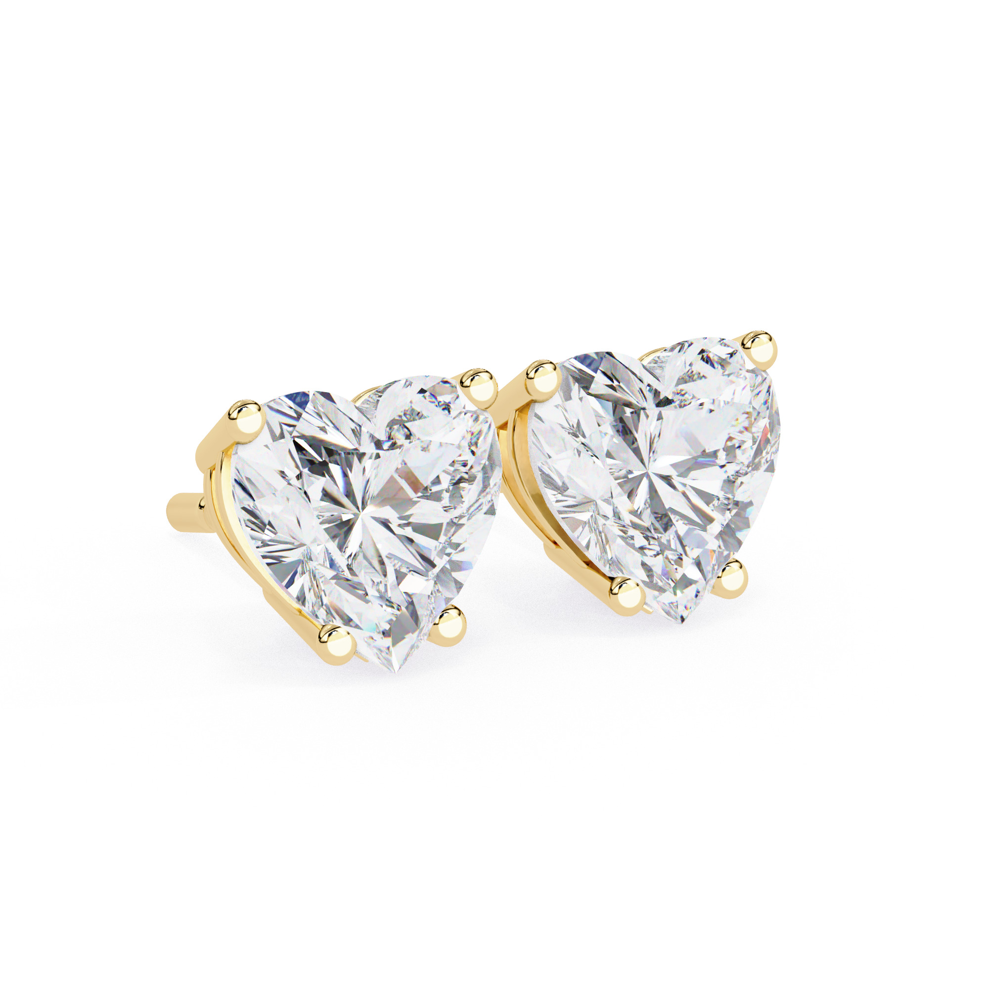 Diamond Studs Earrings 360 animation renders 3dm stl details 3D print model_7