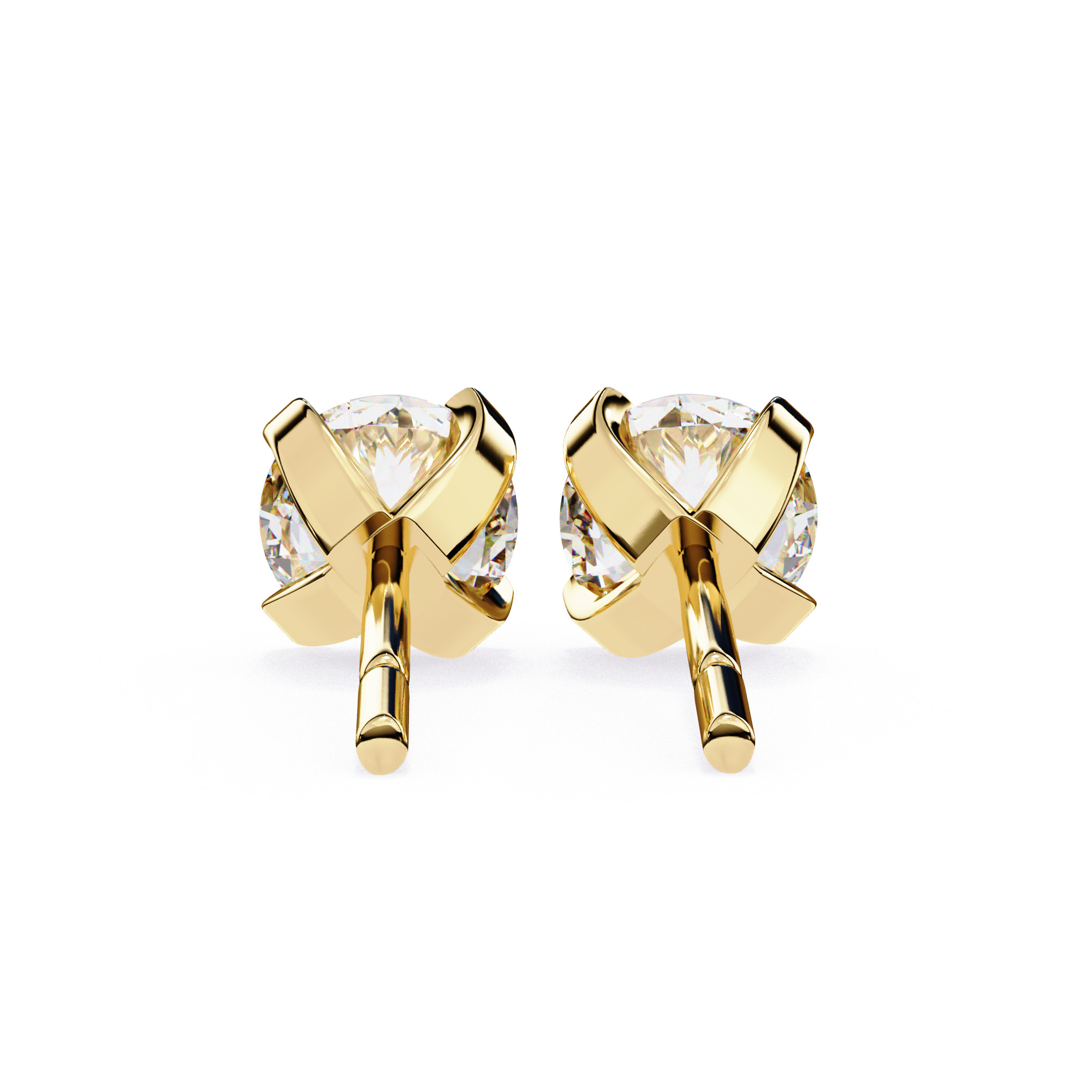 Diamond Studs Earrings 360 animation renders 3dm stl details 3D print model_22
