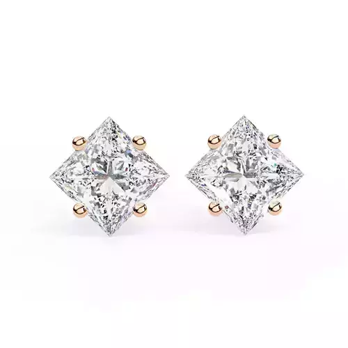 Diamond Studs Earrings 360 animation renders 3dm stl details 3D print model