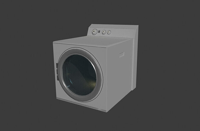 Washing Machine Laundry Dryer Low-poly 3D model