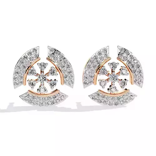 Diamond Studs Earrings 360 animation renders 3dm stl details