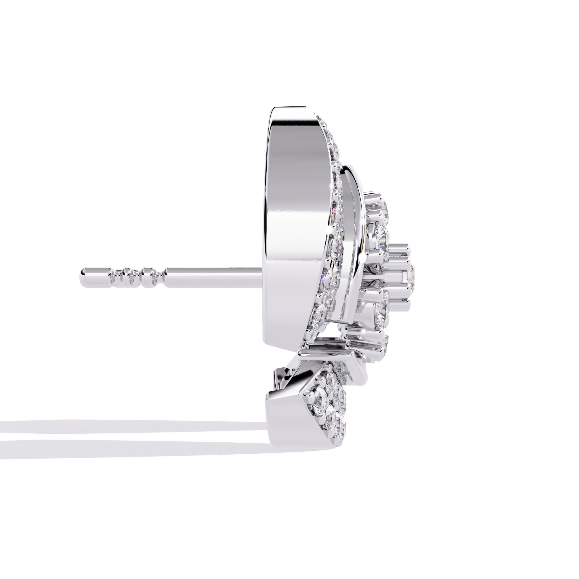 Diamond Studs Earrings 360 animation renders 3dm stl details 3D print model_12