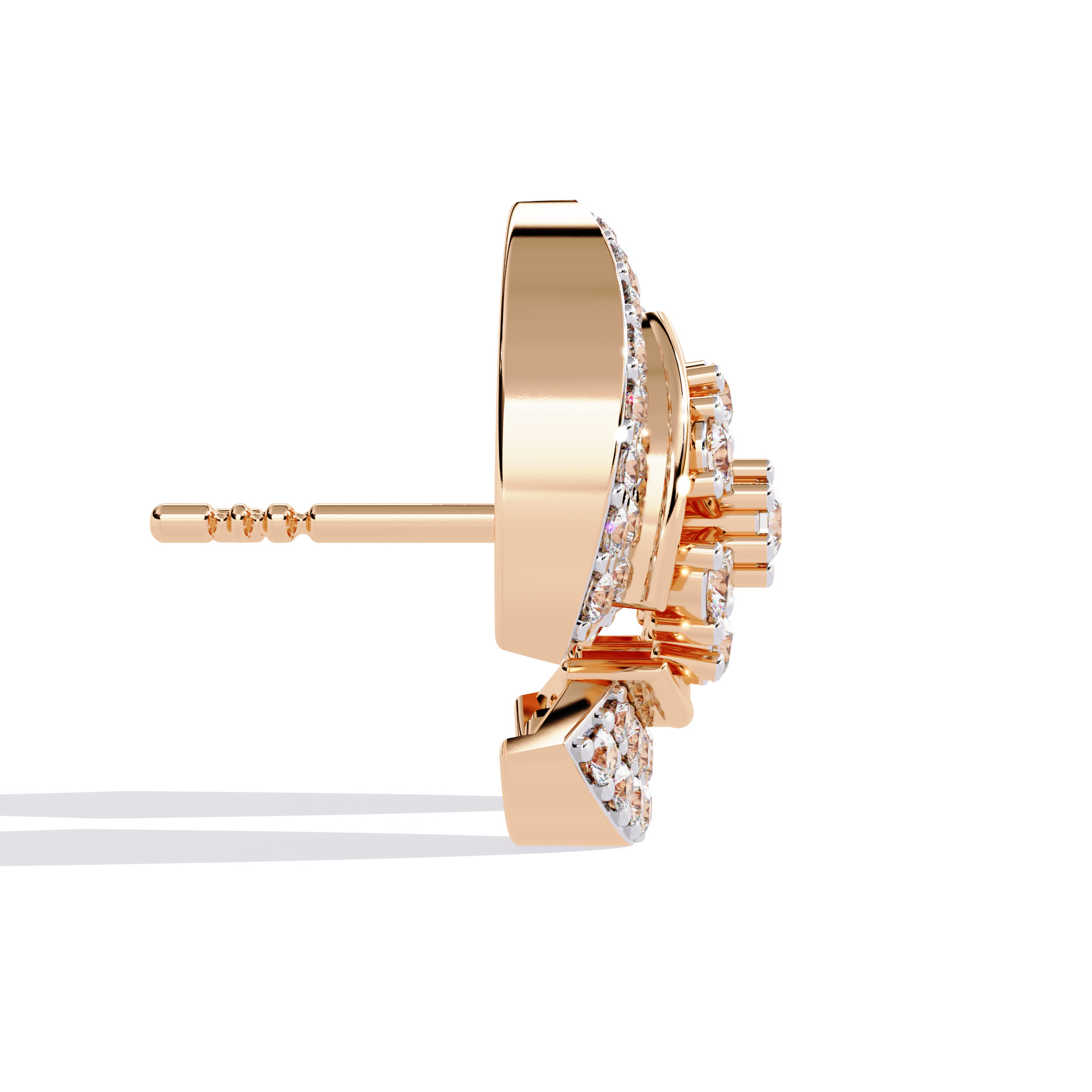 Diamond Studs Earrings 360 animation renders 3dm stl details 3D print model_11