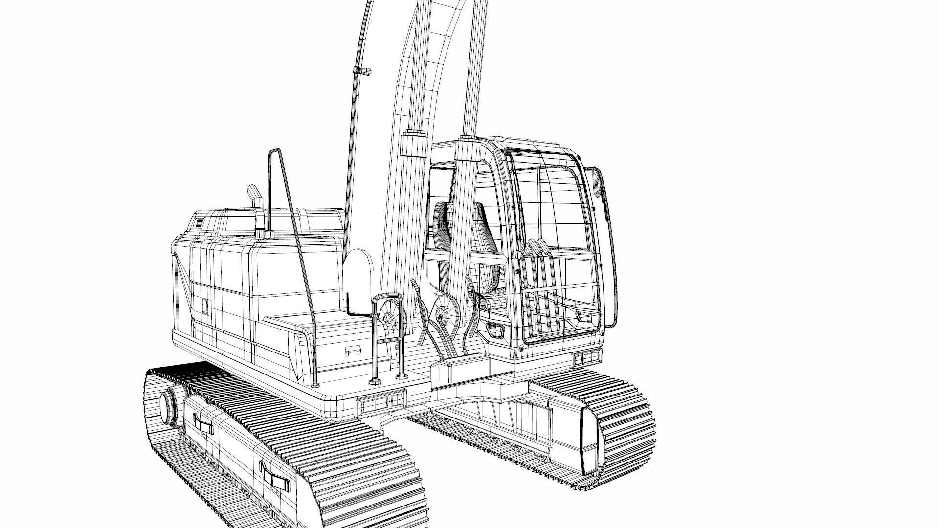 Jack Hammer Arm Low-poly 3D model_15