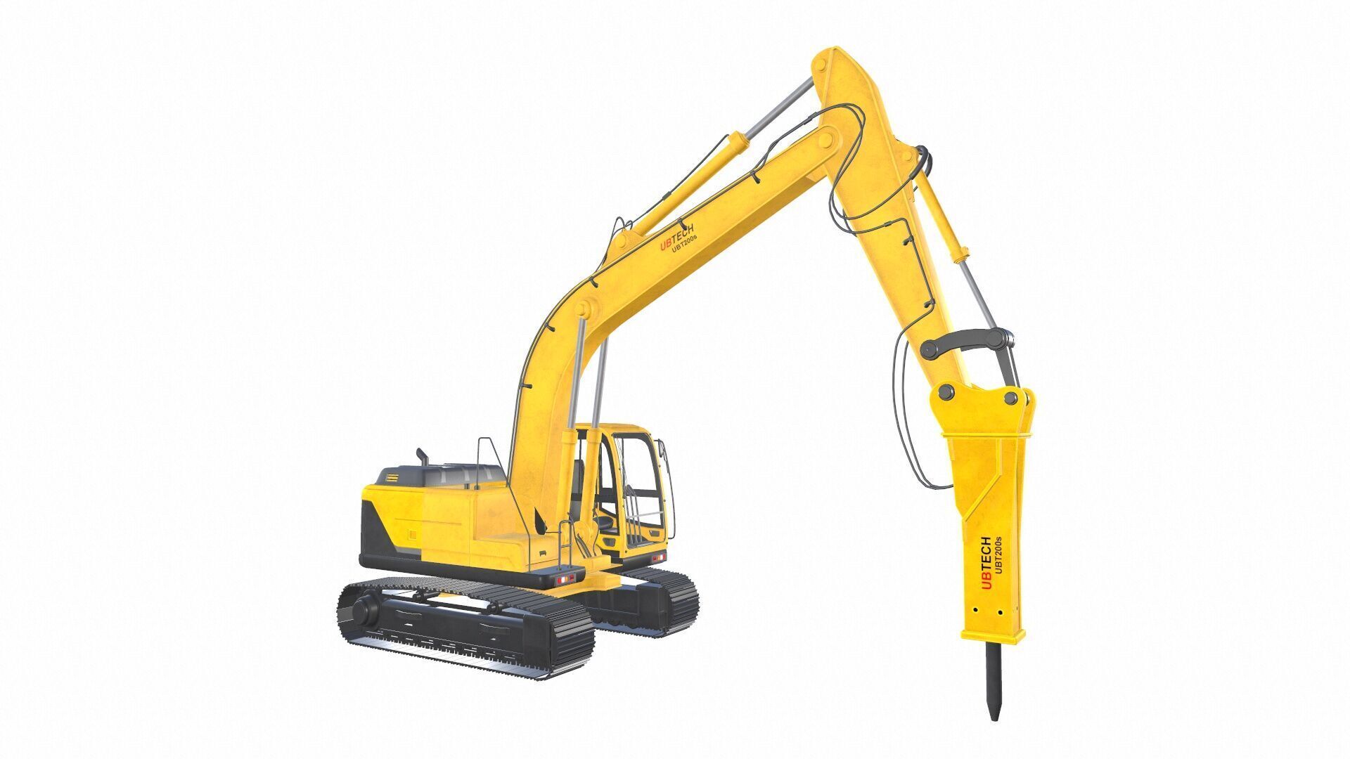 Jack Hammer Arm Low-poly 3D model_2