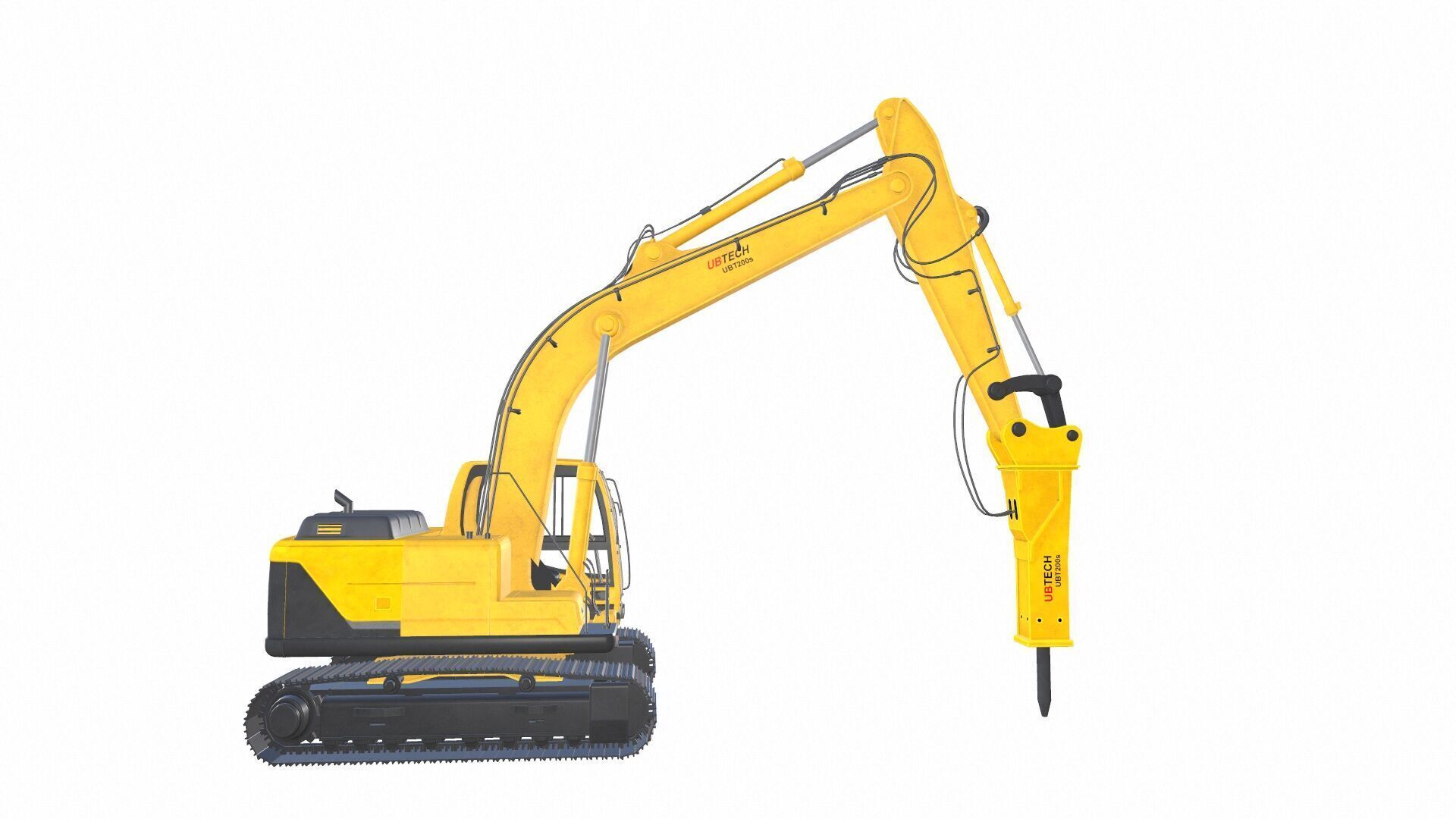 Jack Hammer Arm Low-poly 3D model_3