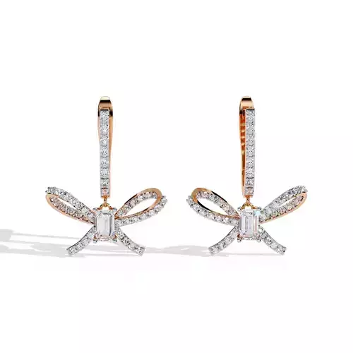 Diamond Studs Earrings 360 animation renders 3dm stl details