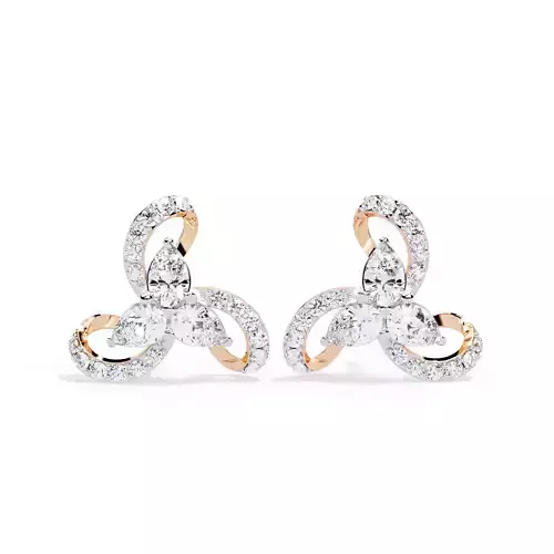 Diamond Studs Earrings 360 animation renders 3dm stl details