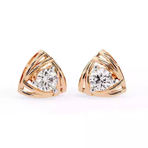 Diamond Studs Earrings 360 animation renders 3dm stl details