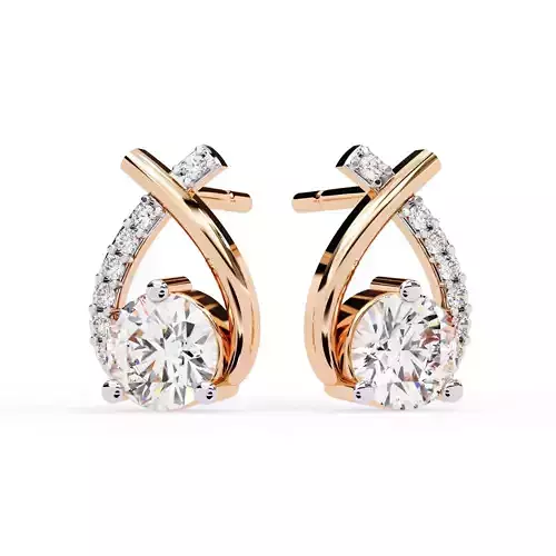 Diamond Studs Earrings 360 animation renders 3dm stl details 3D print model