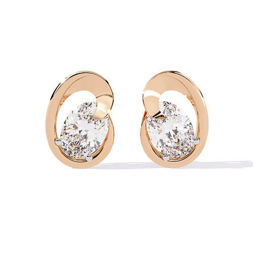 Diamond Studs Earrings 360 animation renders 3dm stl details 3D print model