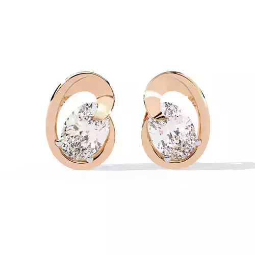Diamond Studs Earrings 360 animation renders 3dm stl details