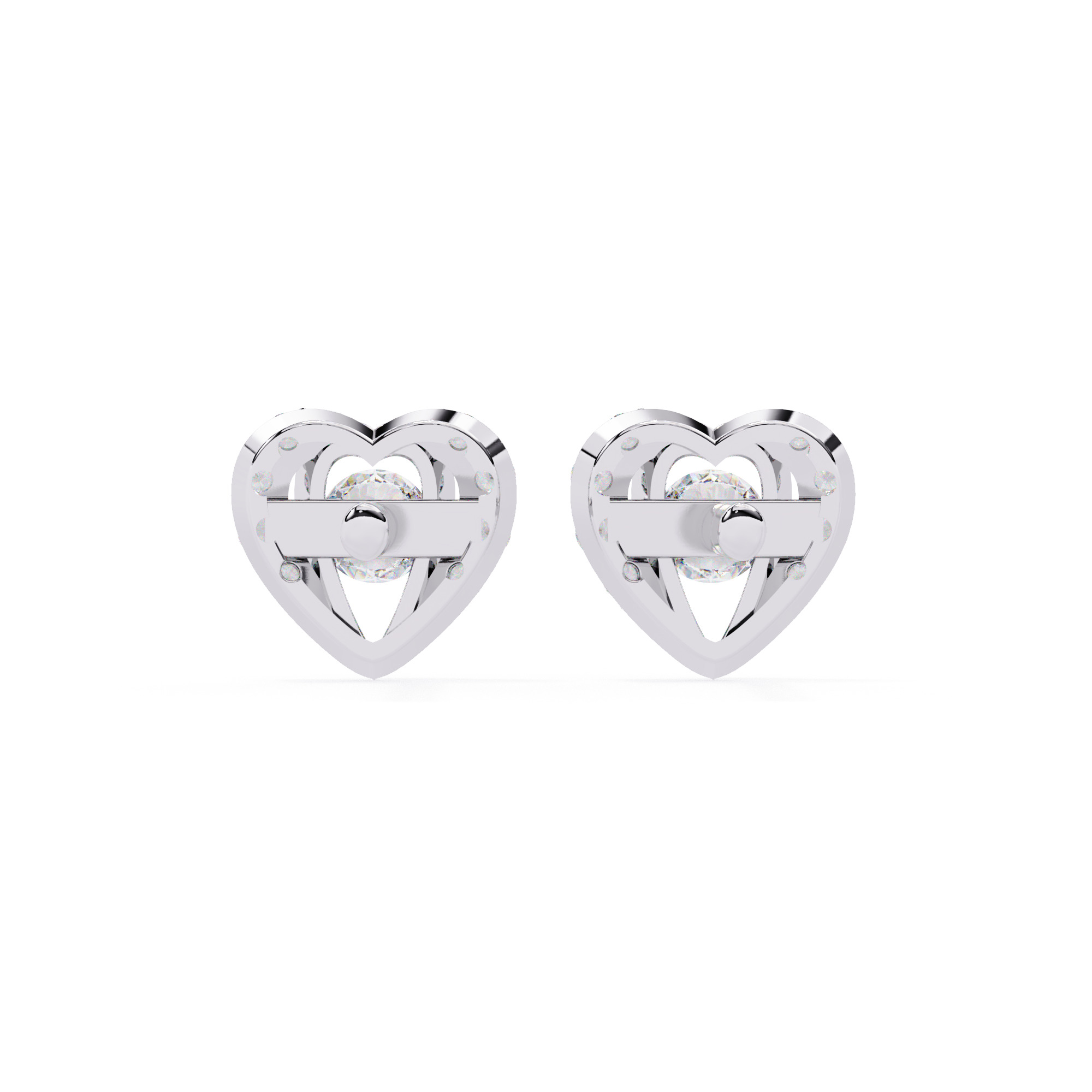Diamond Studs Earrings 360 animation renders 3dm stl details 3D print model_12