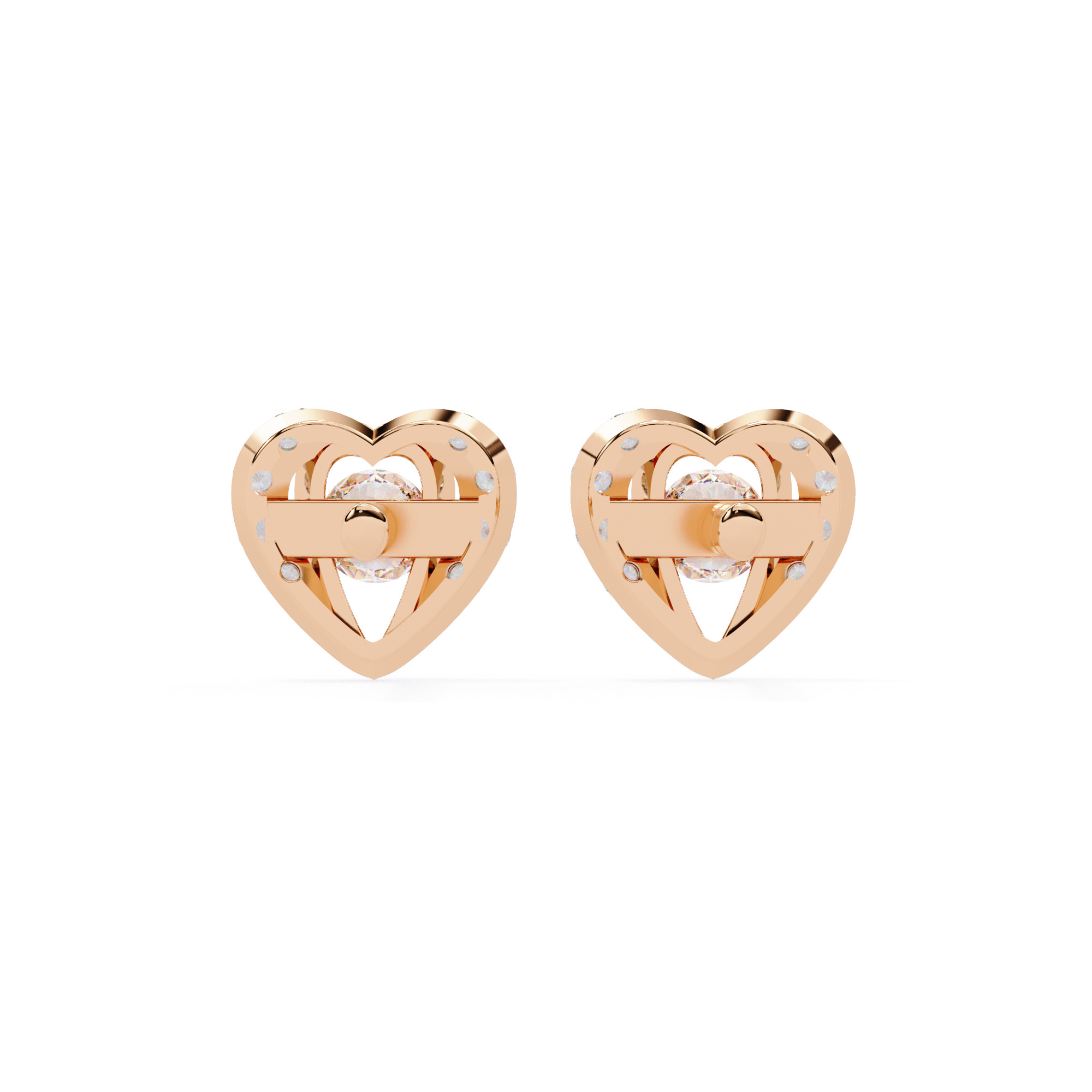 Diamond Studs Earrings 360 animation renders 3dm stl details 3D print model_13