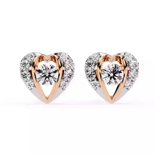 Diamond Studs Earrings 360 animation renders 3dm stl details 3D print model