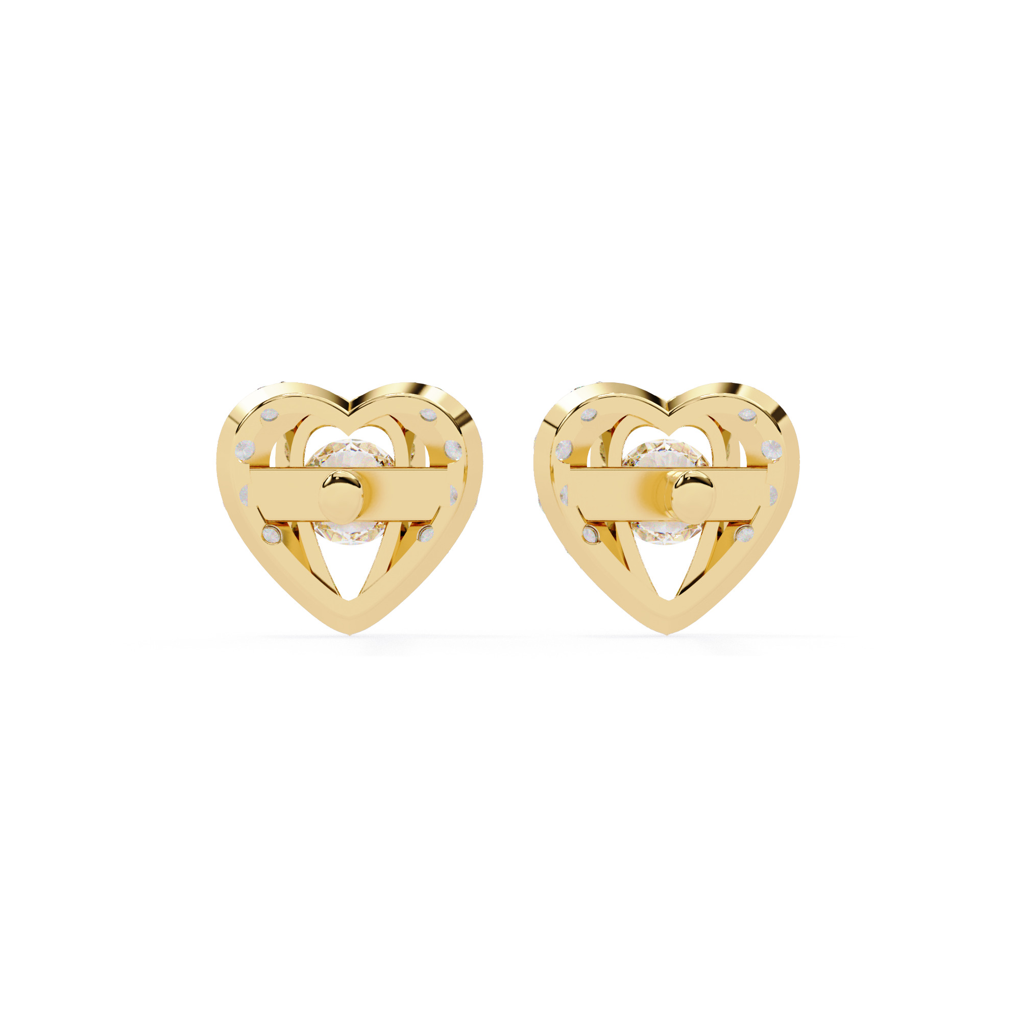 Diamond Studs Earrings 360 animation renders 3dm stl details 3D print model_15