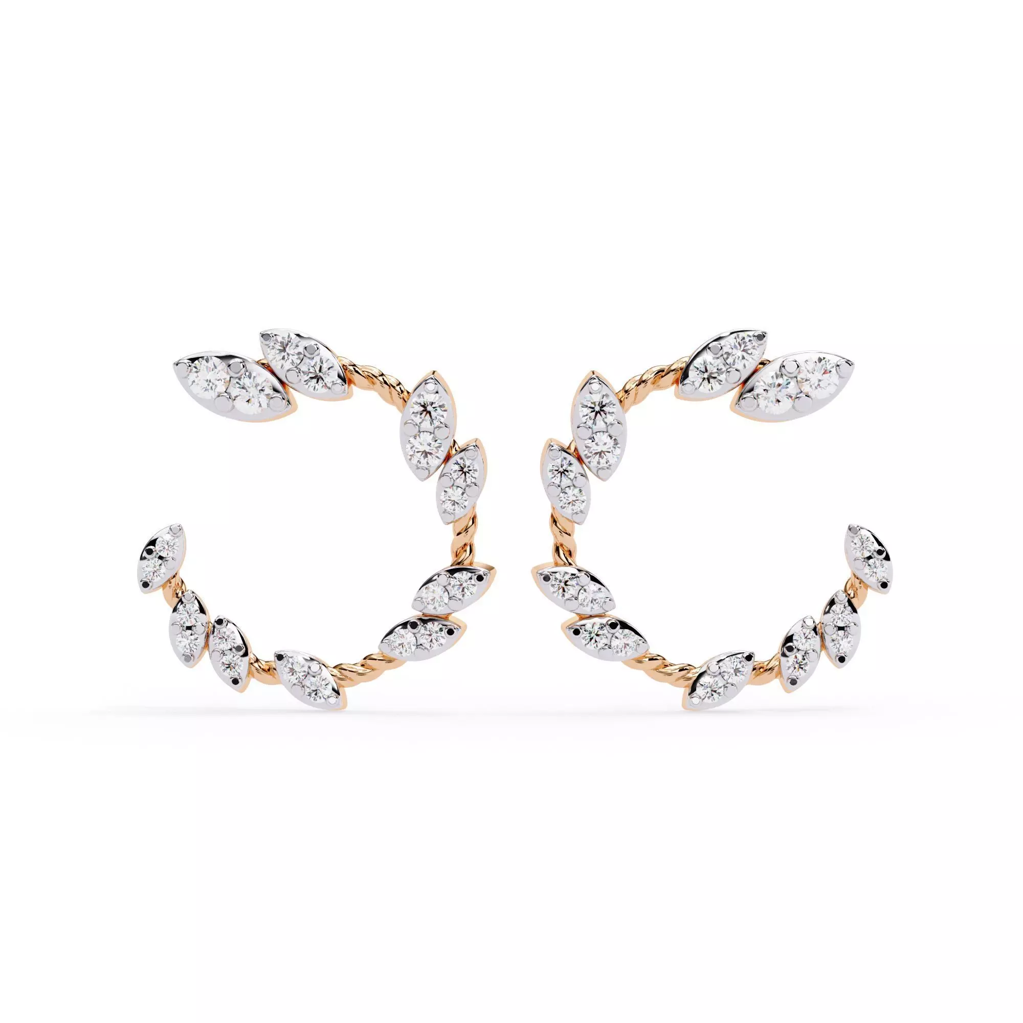 Diamond Studs Earrings 360 animation renders 3dm stl details 3D print model