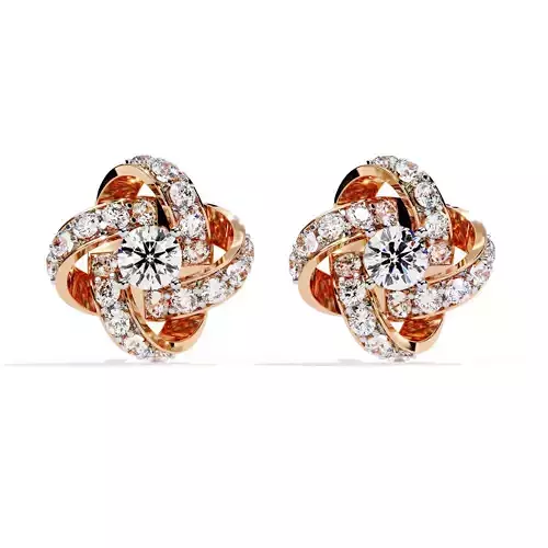 Diamond Studs Earrings 360 animation renders 3dm stl details 3D print model