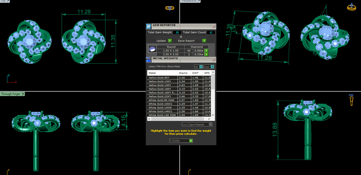 Diamond Studs Earrings 360 animation renders 3dm stl details 3D print model_4