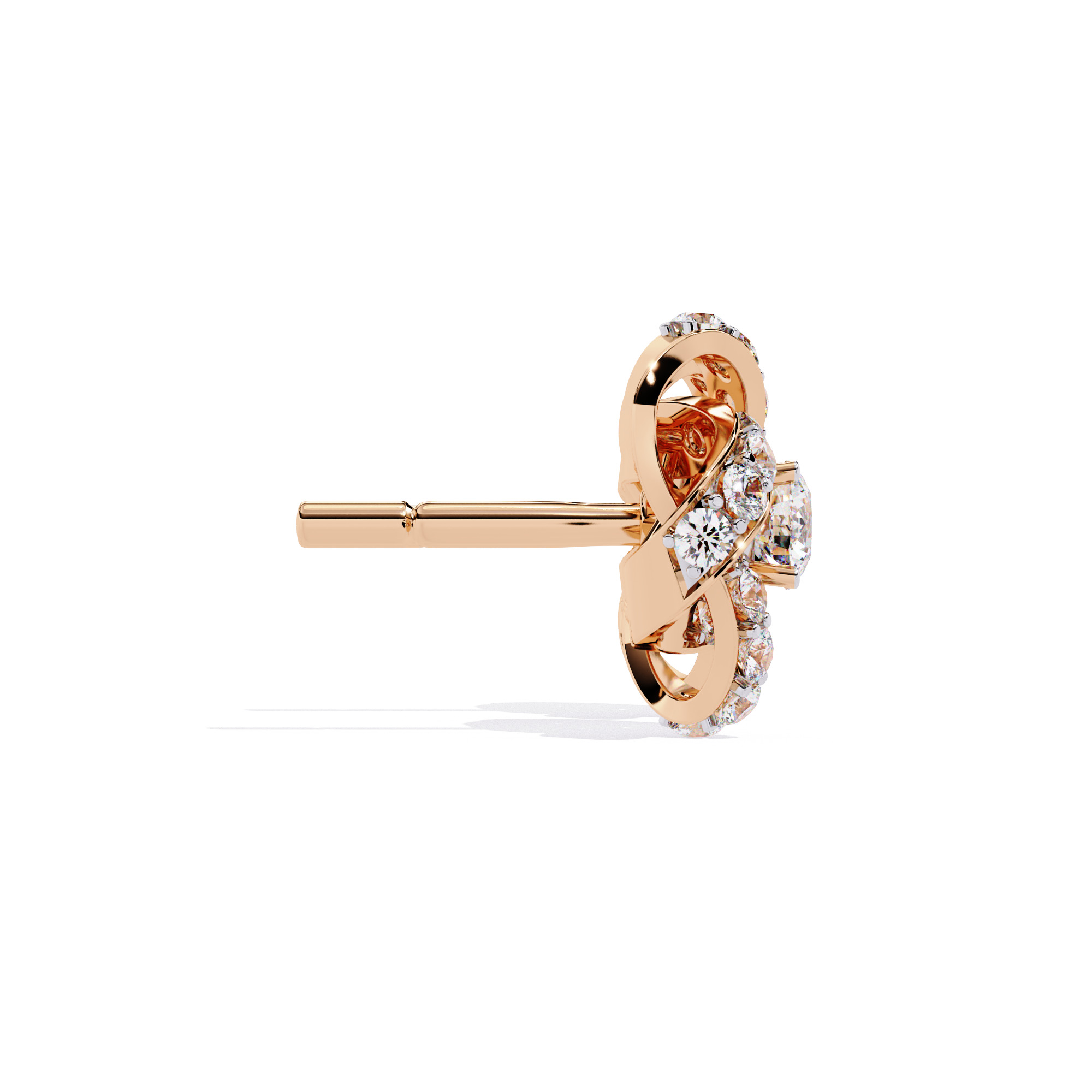 Diamond Studs Earrings 360 animation renders 3dm stl details 3D print model_5