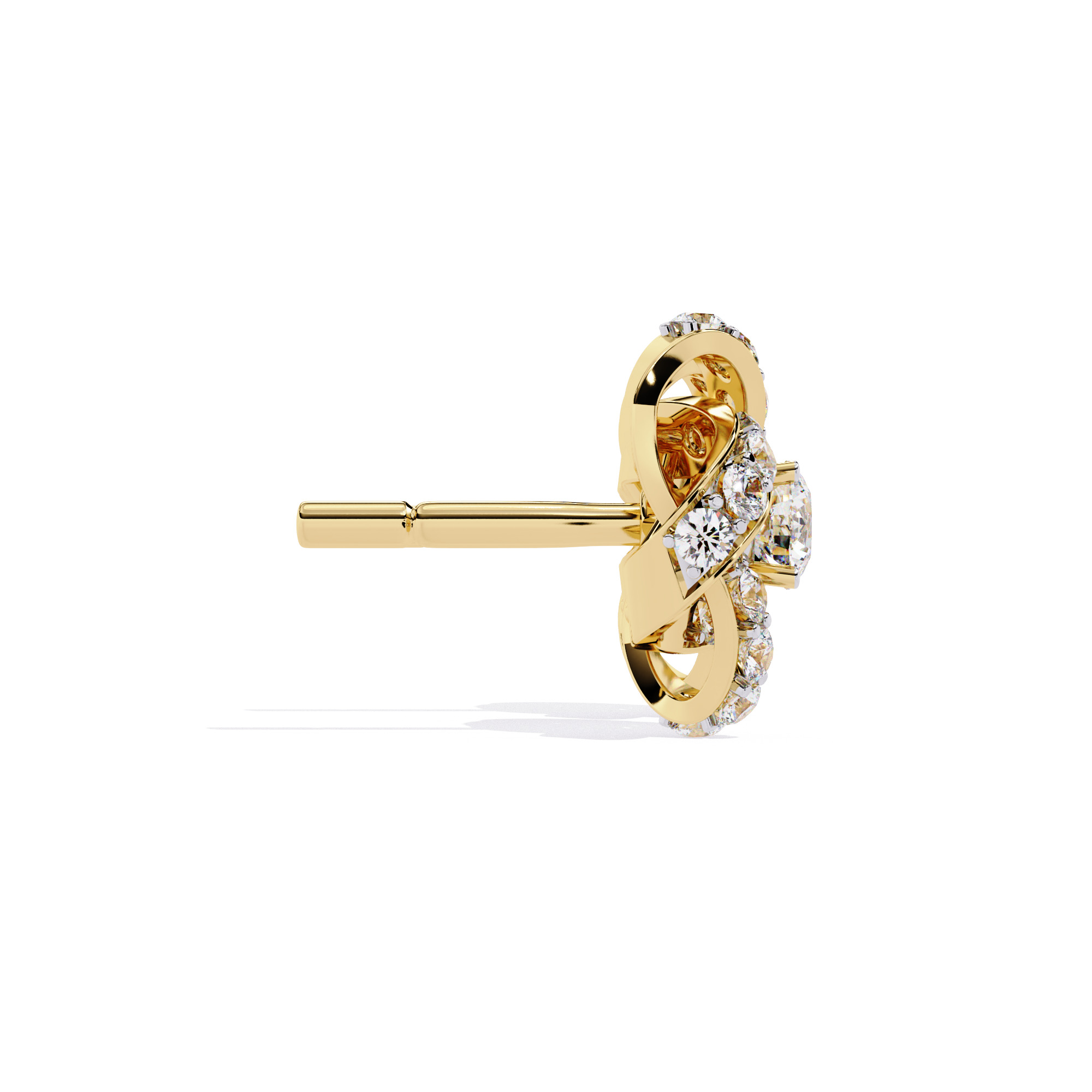 Diamond Studs Earrings 360 animation renders 3dm stl details 3D print model_15