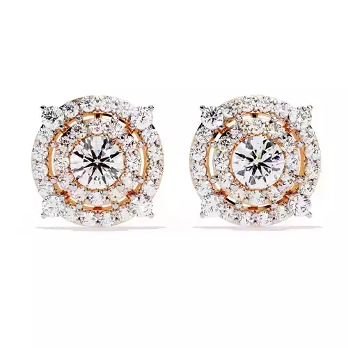 Diamond Studs Earrings 360 animation renders 3dm stl details 3D print model