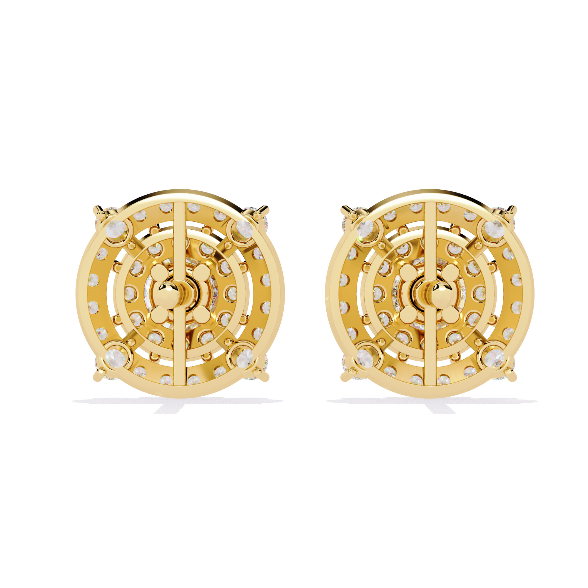 Diamond Studs Earrings 360 animation renders 3dm stl details 3D print model_13