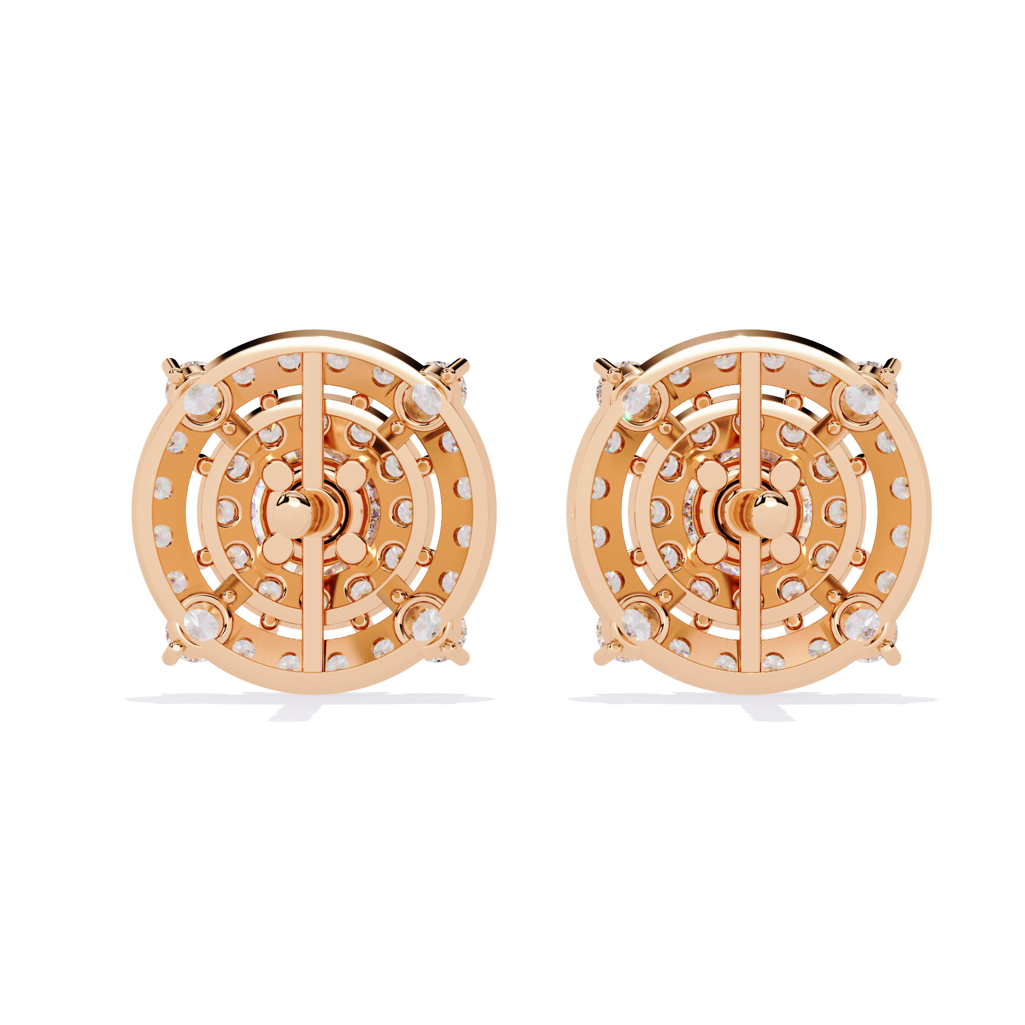 Diamond Studs Earrings 360 animation renders 3dm stl details 3D print model_11