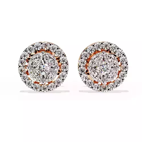 Diamond Studs Earrings 360 animation renders 3dm stl details 3D print model