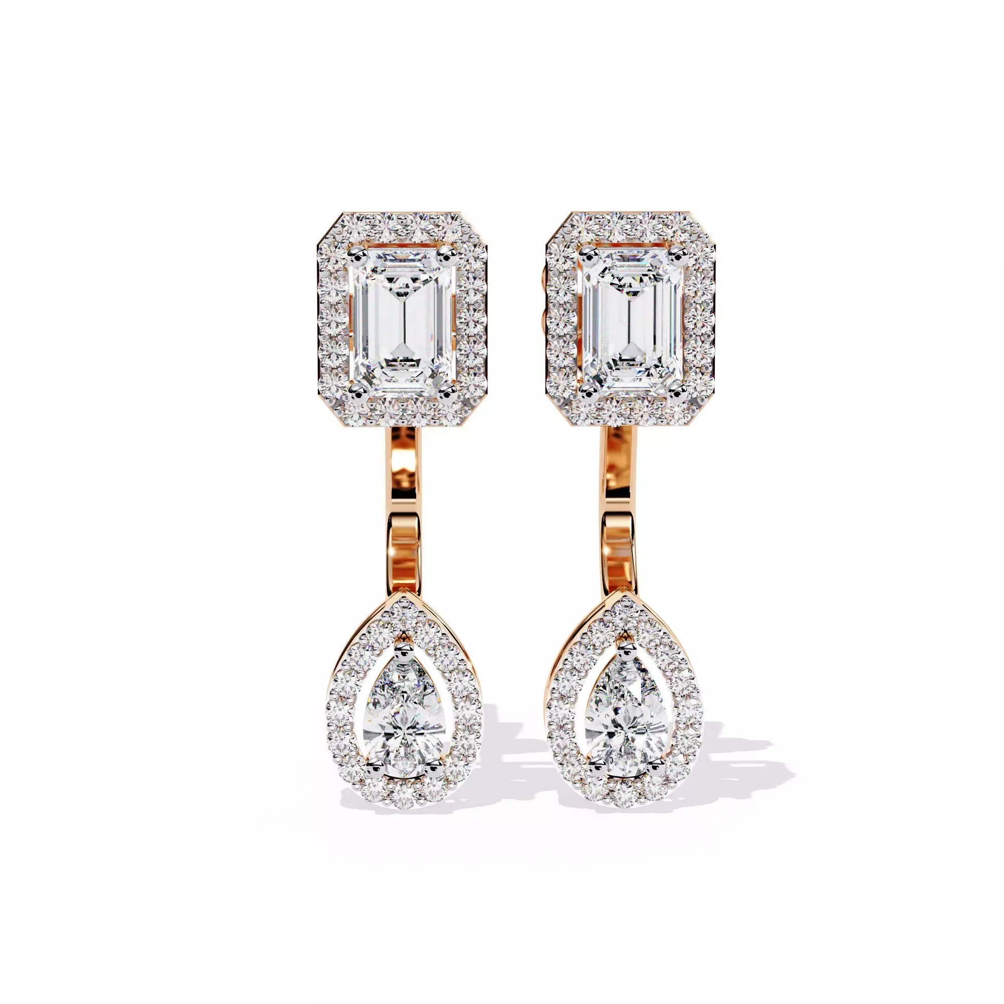 Diamond Earrings 360 animation renders 3dm stl details 3D print model