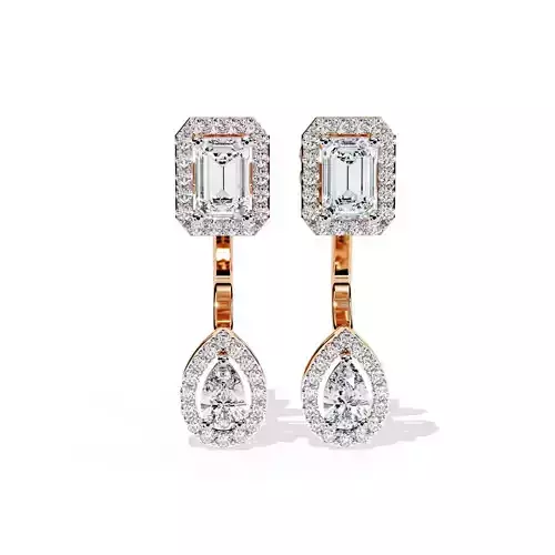 Diamond Earrings 360 animation renders 3dm stl details 3D print model