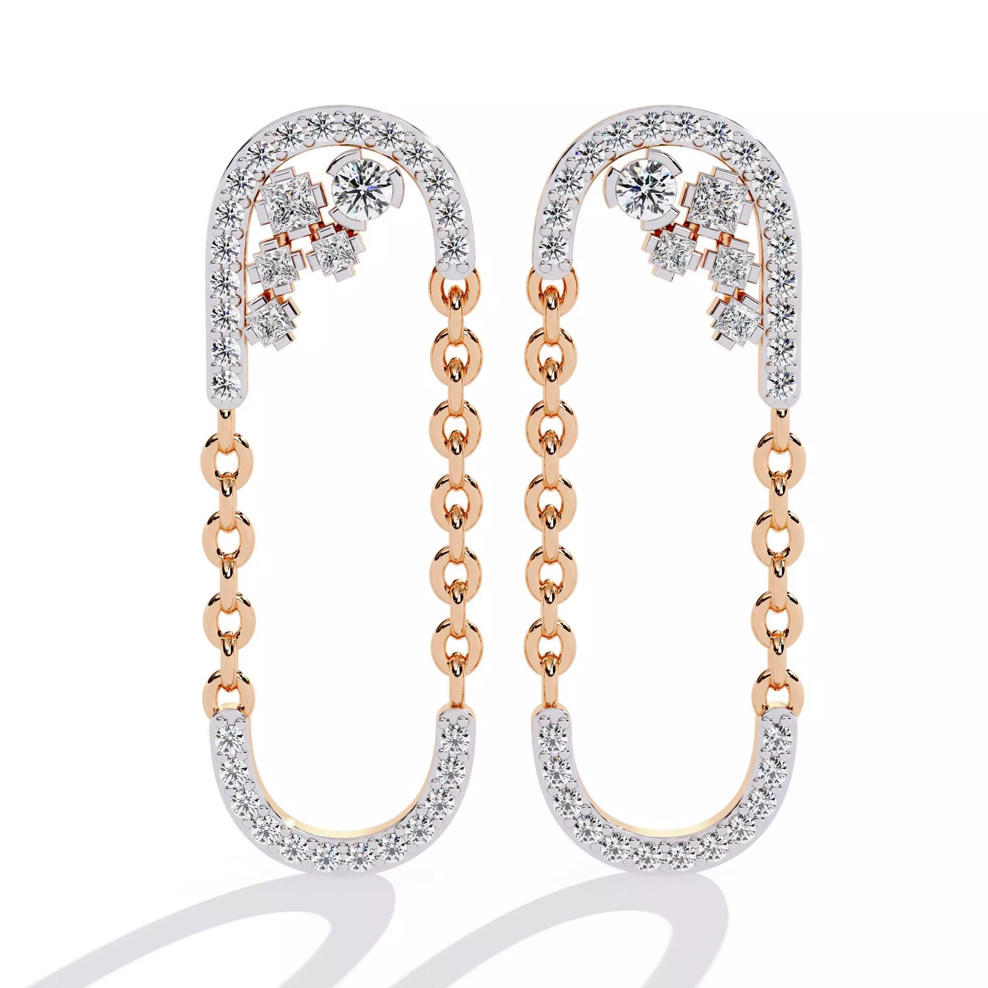 Diamond Earrings 360 animation renders 3dm stl details 3D print model