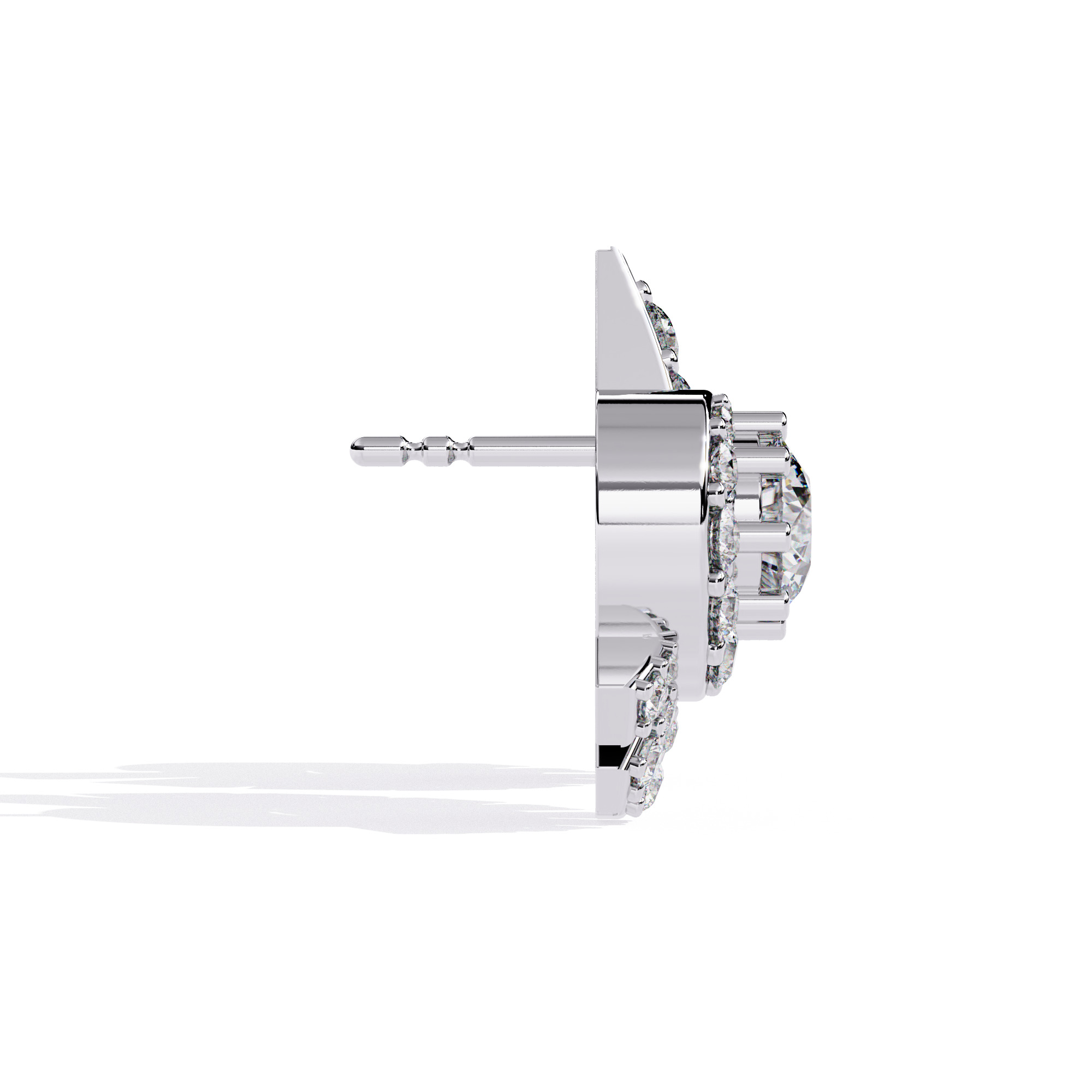 Diamond Studs Earrings 360 animation renders 3dm stl details 3D print model_5