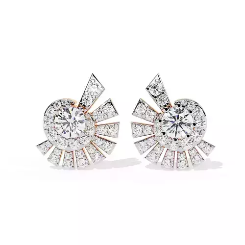 Diamond Studs Earrings 360 animation renders 3dm stl details 3D print model