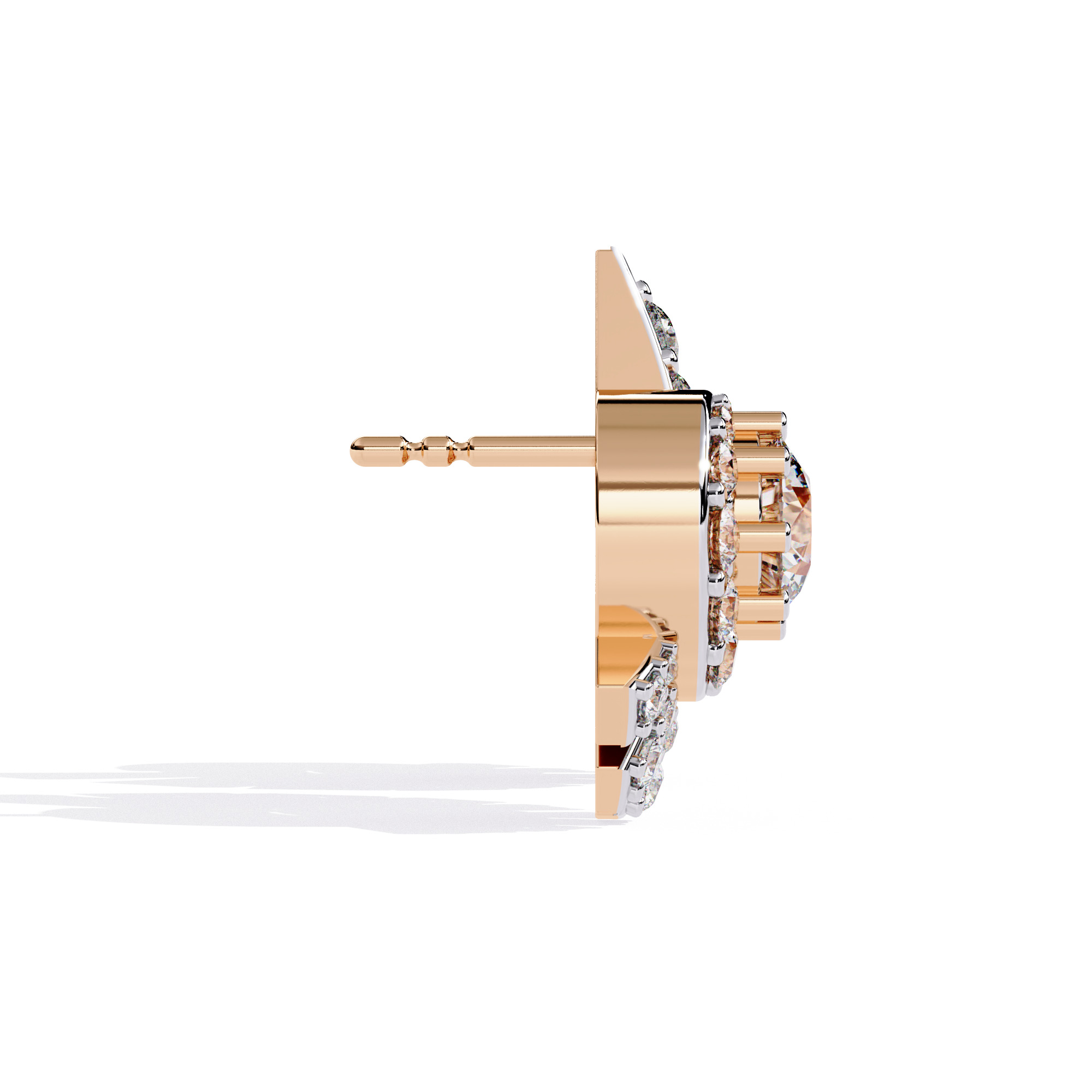 Diamond Studs Earrings 360 animation renders 3dm stl details 3D print model_15