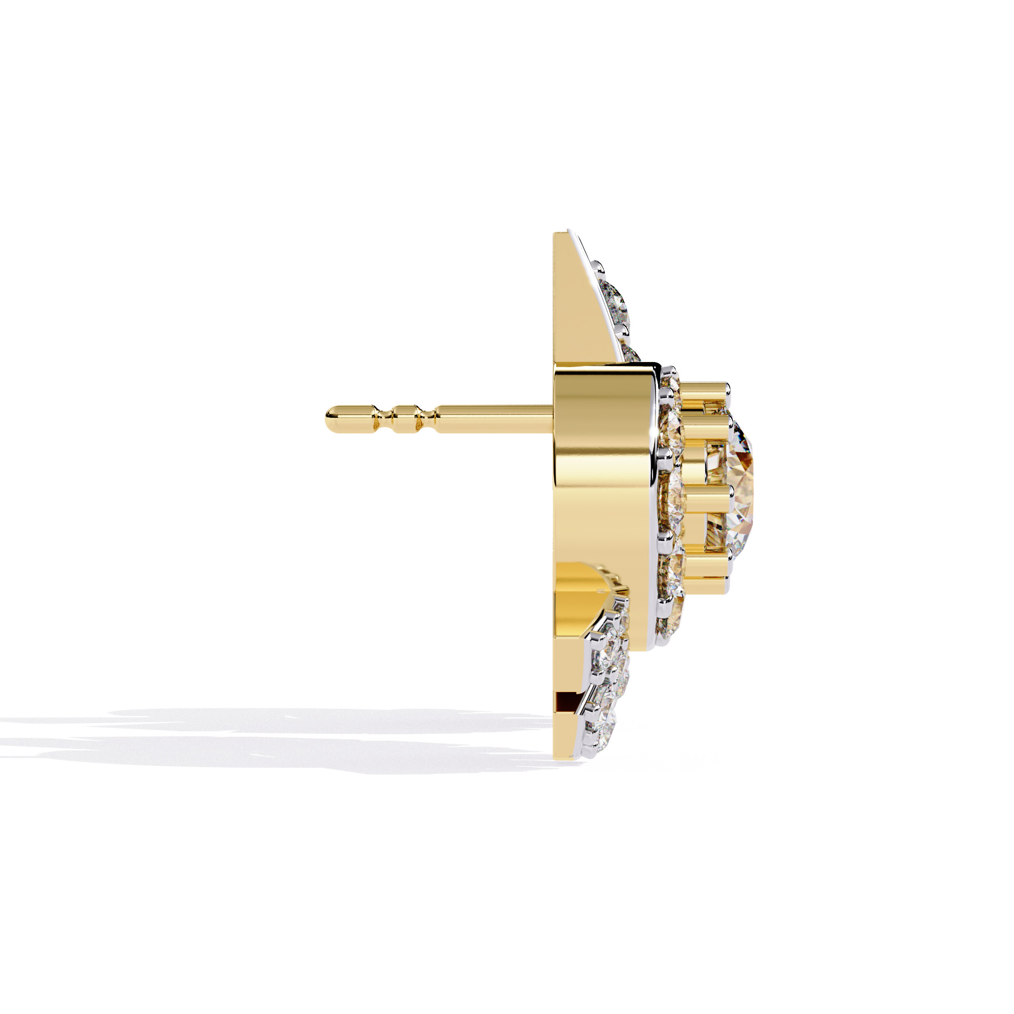 Diamond Studs Earrings 360 animation renders 3dm stl details 3D print model_14