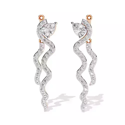 Diamond Earrings 360 animation renders 3dm stl details 3D print model